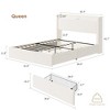 Full Size Boucle Bed Frame with Storage Headboard, Charging Station and LED Lights - 2 of 4