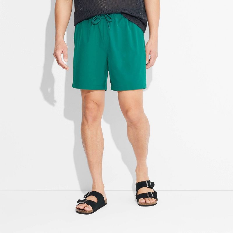 Men's Regular Fit Pull-On Shorts 6" - Original Use™ Forest Green, 3 of 8