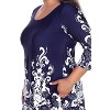 Women's Plus Size Scoop Neck Printed Yanette Tunic Top - White Mark - 2 of 3