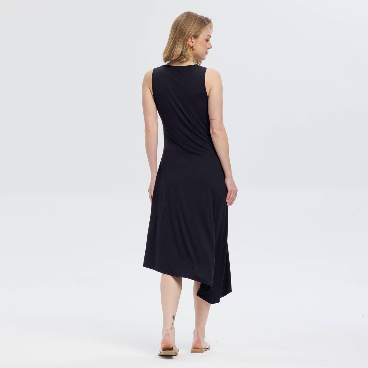 Женские платья A New Day Women's Asymmetrical Jersey Midi Dress - A New Day™ Black M — фото 2