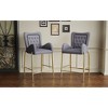 28.75" Velvet Foam-Filled Counter Height Bar Stools with Tufted Back, Curved Arms, Metal Legs & Footrests, Set of 2 for Kitchen and Dining - 2 of 4
