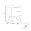 NicBex 17.71 inch Wide Nightstand with 2 Drawers, Side Table with Solid Wood Frame and Hairpin Legs,Bedside Table for Bedroom,Living Room,Black/Brown - 3 of 4