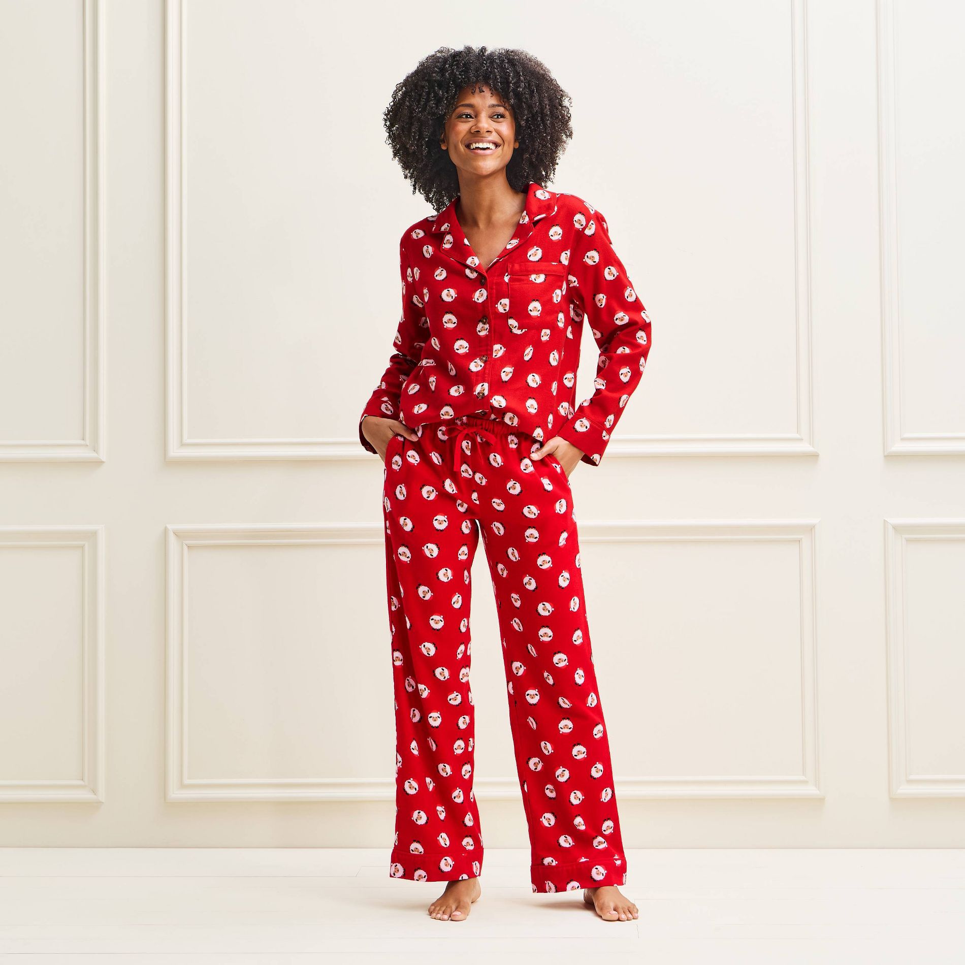 Women's Holiday Sheep Flannel Matching Family Pajama Set - Wondershop™ Red XS