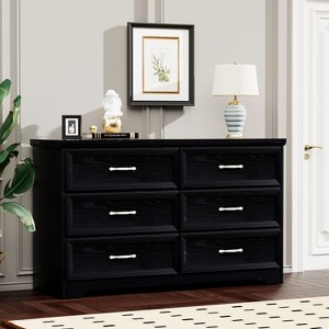 Okak Double Row 6/7/8-Drawer Dresser,Modern Chest of Drawers with Large Storage Space,Matte Finish Storage Cabinet for Living Room,Entryway - 1 of 4