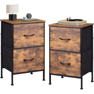 Nightstand Set of 2, 2 Drawer Dresser for Bedroom, End Table for Bedroom, College Dorm - 1 of 1