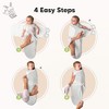 3-Pack Organic Baby Swaddle Sleep Sacks with Knot Hats, Newborn Baby Swaddles Wrap 0-3 Months, Ergonomic Wearable Blanket - 3 of 4