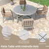 5pcs Patio Dining Table Set, Outdoor Conversation Set, Table and Chairs Set with Umbrella Hole and Cushions for Backyard, Antique Gray -ModernLuxe - 4 of 4