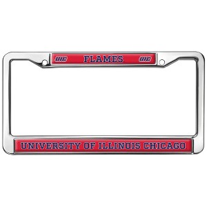 UIC Flames Logo Full Size Standard License Plate Metal Frame - 1 of 4