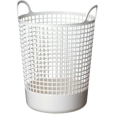  Like-It SCB-10 15 x 16 x 20 Inch Large Midcentury Modern Scandinavian Style Round Durable Plastic Storage Basket for Storage and Organization, White 