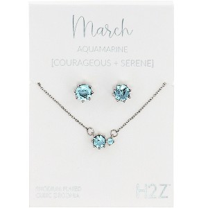 Pavilion Gift Company - March Aquamarine - 16.5"-18.5" Birthstone Jewelry Gift Set - Necklaces - 1 of 4