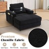 Chaise Lounge Sofa Couch with Storage Ottoman and USB Ports, Armchair with Cup Holders and Phone Holder, Sleeper Sofa Chair with Side Pockets-Koiai - 3 of 4
