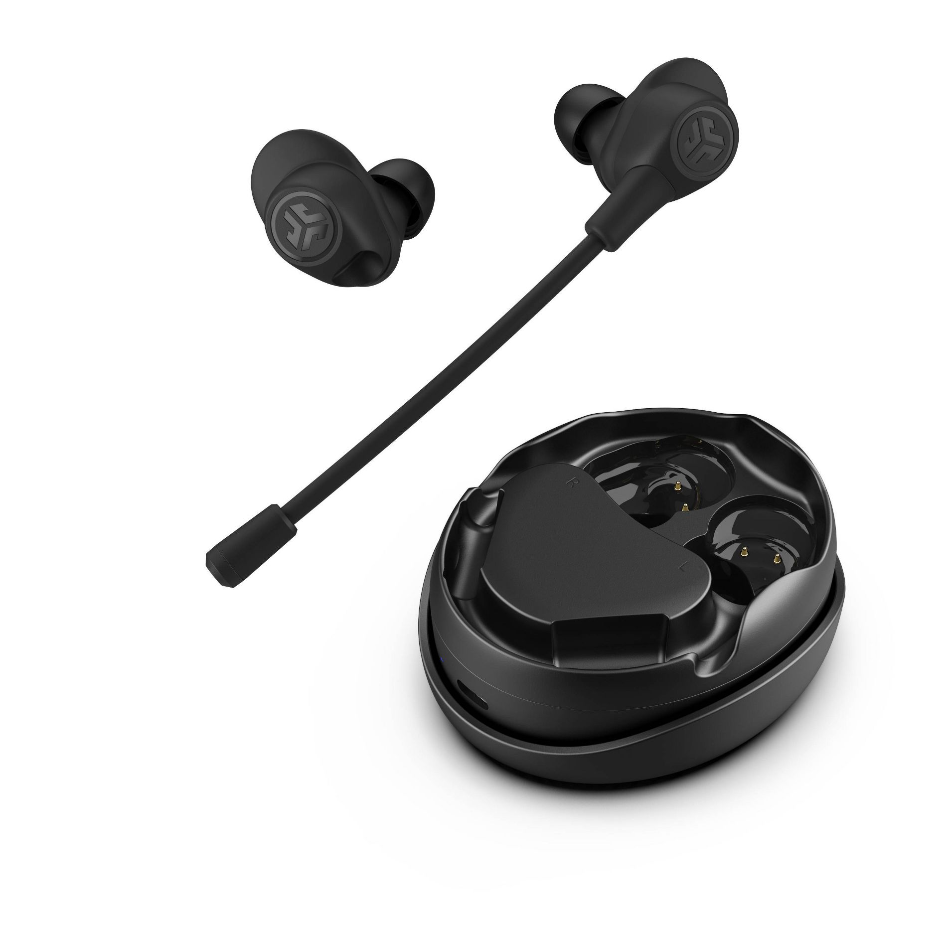 JLab Work Buds True Wireless Bluetooth In-Ear Headset - Black: USB-C Silicon Ear Cushion
