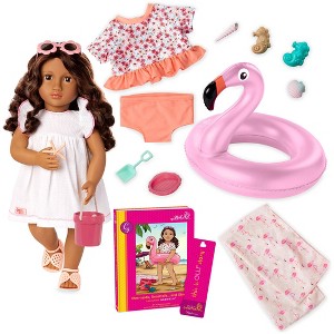 Our Generation Gabriela Posable 18" Doll with Beach Accessories and Storybook - 1 of 4