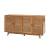 Buthrotos Living Room Solid Wood TV Stand for TVs up to 65"  With 4 rattan doors | KARAT HOME - 2 of 4