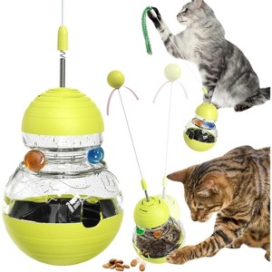 Attop Cat Interactive Toys for Indoor Cats Kitten Wand Toy Kitty Tracking Balls Slow Food Dispenser Treat Dispensing Feeding - 1 of 4