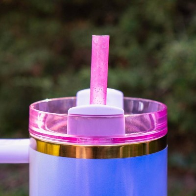 (Total 3 packs 12 straws)CharCharms 4pk 20oz, 30oz, 40oz Water Bottle Straws Wicked 2 Glinda
