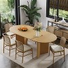 SpassWay 30"H Oval Wood Dining Table Kitchen Table Conference Table with Double Pedestal - 2 of 4