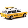 Datsun Bluebird 510 Wagon Yellow and White "MOON Equipped" with Roof Rack and Surfboard 1/64 Diecast Model Car by Tarmac Works - 3 of 3