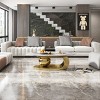 Oval Coffee Table With Faux Marble Top And Stainless Steel Base,Coffee Table For Living Room,Oval Coffee Table Modern- Maison Boucle - 3 of 4
