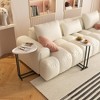Okak Modern C-Shaped Side Table Couch Tray Table for Sofa End Tables with Metal Frame Slide Outdoor/Indoor for Bed in Living Room & Bedroom, White - 3 of 4