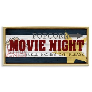Stupell Industries Movie Night Vintage Sign, 31" x 14" - 1 of 4
