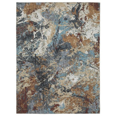 Oriental Weavers Sumter SUM13 Blue/ Rust Indoor Area Rug - 5' x 7'