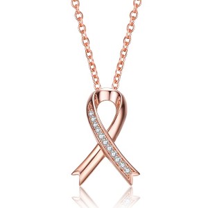 Teens/Young adults 18K rose gold plated necklace with clear cubic zirconia infinity pendant - Elegant and timeless jewelry - 1 of 4