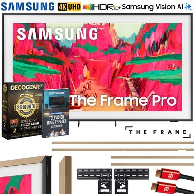 Samsung 75" The Frame Pro Neo QLED 4K TV (2025) with Teak Bezel + Protection Bundle