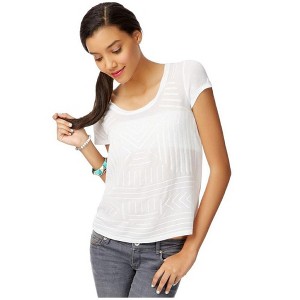 Aeropostale Womens Sequined Chiffon Embellished T-Shirt - 1 of 2