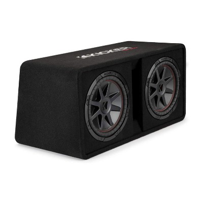 Kicker 48DCVR122 CompVR 12 Inch 2 Ohm 400 Watt RMS Power and 1600 Watts Peak Power Dual Car Vehicle Audio Subwoofer System, Black