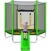 7FT Trampoline, Round Outdoor Recreational Trampoline for Kids with Safety Enclosure Net, Slide and Ladder -ModernLuxe - 2 of 4