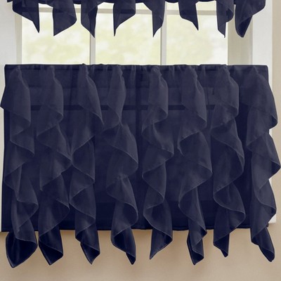 Sheer Voile Vertical Ruffle Window Kitchen Curtain by Sweet Home Collection®