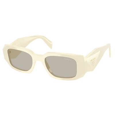 Prada PR 17WS 21D5J2 Womens Rectangle Sunglasses White Milk 49mm