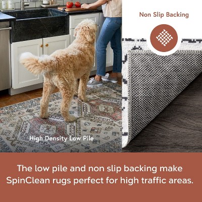 Ivory Elegance Synthetic 5' x 8' Washable Moroccan Area Rug