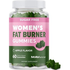 Pectin-Based Fat Burner Gummies for Women, Green Tea Green Coffee Bean, Garcinia Cambogia & Ketones for Weight loss, Apple Flavor, MAV Nutrition, 60ct - 1 of 4