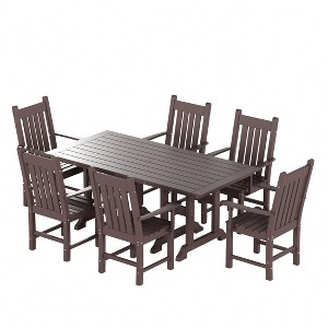 WestinTrends 7 Piece Outdoor Patio Dining Set Outdoor Table and Armchair Set - 1 of 2