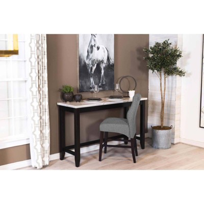 Toby Rectangular Black and White Marble Top Counter Height Table