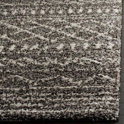Southwestern Shag Brown & Ivory Geometric Area Rug - 4' x 6'