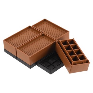 Unique Bargains Heavy Duty Adjustable Bed Accessories and Parts Rectangle Furniture Risers 4 Pcs - 1 of 3