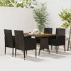 vidaXL Patio Sofa Sectional Sofa Couch Loveseat with Cushions Poly Rattan - Black 4 Piece - 2 of 4