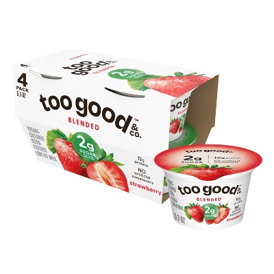 Too Good & Co. Low Fat Lower Sugar Strawberry Greek Yogurt - 4ct/5.3oz Cups