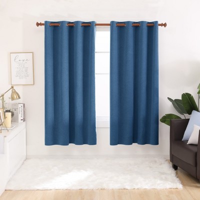 Deconovo 100% Blackout Faux Linen Curtains 2 Panels – Multiple Sizes