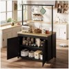 Nasitip 42" Kitchen Island with Storage, Multi-Functional Kitchen Cart with Thick Countertop, 2-Tier Shelves 5 Hooks Black - 4 of 4