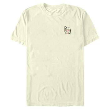 Men\'s Star Wars Embroidered : Art Line Boba Helmet Fett Target T-shirt