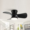 Parrot Uncle 31" Modern Black Indoor Flush Mount Integrated LED Ceiling Fan - 2 of 4