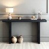 Mshliw Oak Veneer Console Table with Decorative Side Panels, Dining Table, 59" Entryway and Hallway Table for Living Room or Foyer - 2 of 4