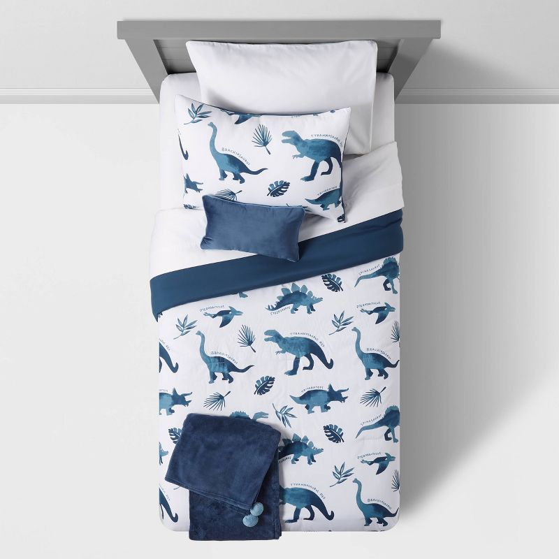 Dinosaur Value Multi-Piece Kids' Bedding Set Watercolor Blue - Pillowfort™, 3 of 15