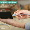 iHome 6ft USB to Micro USB Cable, Charge & Sync, Durable Braided Nylon, Strain Defense Technology, Light Blue - 3 of 4