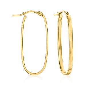 Ross-Simons Italian 14kt Yellow Gold Flat Oval Hoop Earrings - 1 of 4