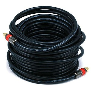 Monoprice Digital Coaxial Audio Cable - 50 Feet - Black | High Quality RG6 RCA CL2 Rated, Gold plated - 1 of 4